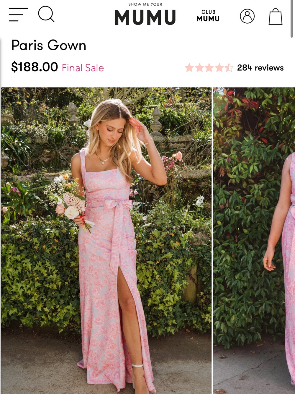 Show Me Your Mumu - Paris Gown - Blushing Floral Stretch